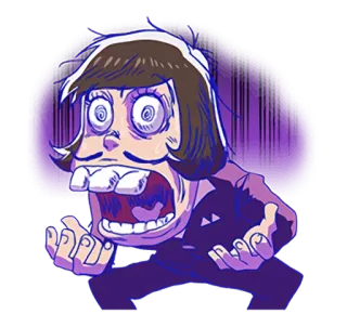 😱 cdc67a07 Iyami Osomatsu-san Anime, Kreskówka, Śmieszne, Zszokowany, Iyami, Osomatsu-san telegram sticker
