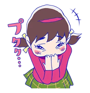 😅 dd9827b6 プクク... Anime, Kreskówka, Dziewczyna, Rumieniec, Słodki, Nadąsany telegram sticker