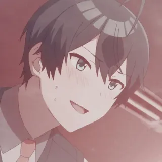 😅 8080fea7 Anime, Ragazzo, Carino, Ritratto, Cartone animato, Arrossire whatsapp sticker