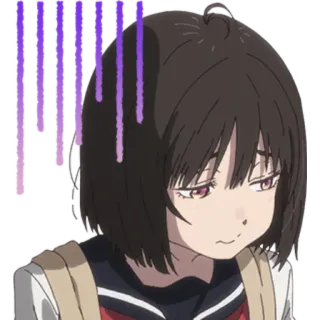 😓 1456ed45 Anime, Triste, Ragazza, Personaggio, Cartone animato, Viola, Carino telegram sticker