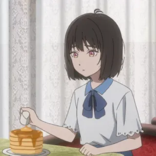 😞 21c2b9a3 Anime, Ragazza, Pancake, Cibo, Colazione telegram sticker