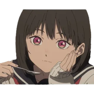 😏 5b92dd3e Anime, Ragazza, Ritratto, Carino, Mangiare telegram sticker