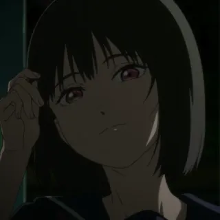 🐺 a2206af1 Anime, Ragazza, Ritratto, capelli scuri, animazione giapponese telegram sticker