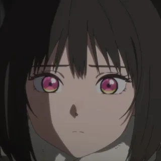 😔 f4645904 Anime, Donna, Seria, Occhi Rosa, Capelli Scuri telegram sticker