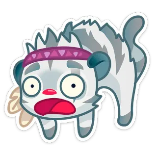 😳 40aeeb10 kreskówka, kot, przestraszony, zwierzę, ilustracja, naklejka, śmieszne, panika telegram sticker