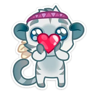 ❤️ 5a2f59ec Kreskówka, Słodkie, Zwierzę, Serce, Miłość, Naklejka telegram sticker