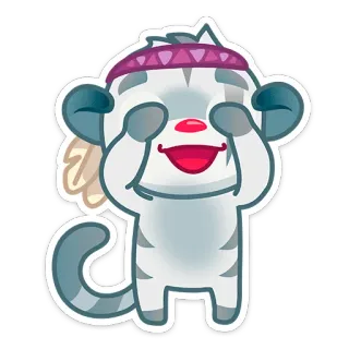 🙈 5d0ff3e8 Kreskówka, Zwierzę, Urocze, Naklejka, Figlarny, Oczy zakryte telegram sticker