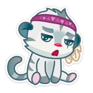 😩 d1b80c6d Kreskówka, Zwierzę, Tygrys, Słodki, Smutny, Opaska telegram sticker
