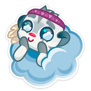 🤩 fb72b1dc Kreskówka, Naklejka, Uroczy, Chmura, Marzycielski, Kapryśny telegram sticker