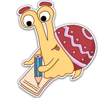 ✍ 071c047c 蜗牛, 卡通, 铅笔, 绘画, 写作, 教育 telegram sticker