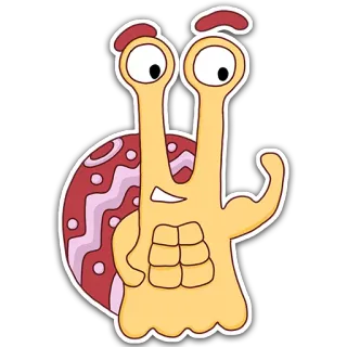 💪 465c22f5 蜗牛, 怪物, 卡通, 搞笑, 生物, 贝壳, 眼睛 telegram sticker