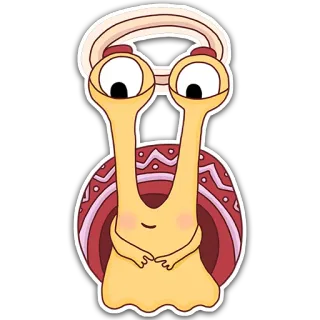 😇 d659644e 蜗牛, 可爱, 卡通, 动物, 贴纸 telegram sticker