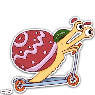 🚴 dbd799ea 蜗牛, 滑板车, 卡通, 动物, 可爱, 有趣, 交通 telegram sticker