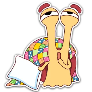 😴 f5b2374c 蜗牛, 困倦, 枕头, 卡通, 动物, 可爱, 疲惫 telegram sticker