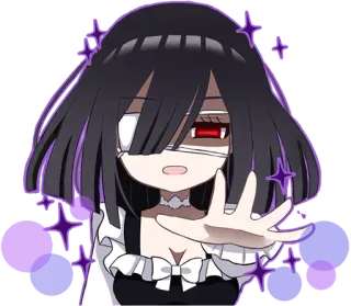 😳 1ab08679 gadis anime, manga, imut, penutup mata, berkilau, kartun whatsapp sticker