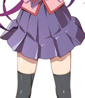 😌 b6931f9d 动漫, 裙子, 女学生, 腿, 紫色, 手办 telegram sticker