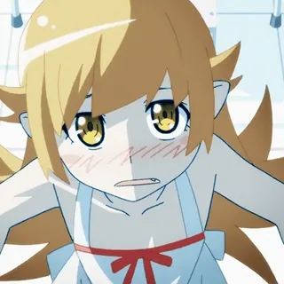 😳 988af5d7 Shinobu Oshino Monogatari Anime, Carino, Kawaii, Monogatari, Shinobu Oshino, Vampiro, Bionda telegram sticker