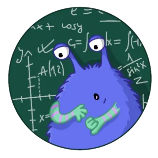 🤔 7a8afdb8 monstro, alienígena, matemática, equações, ciência whatsapp sticker