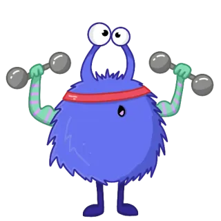 🏃‍♀️ bfb0d0d6 monstro, exercício, fitness, desenho animado, halteres, ginásio whatsapp sticker