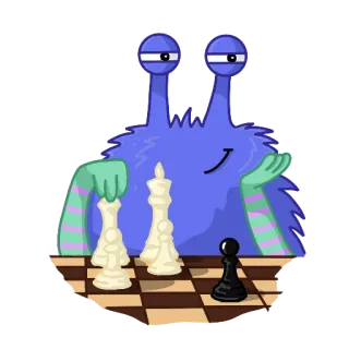 ♟ d60875af xadrez, monstro, jogo de tabuleiro, estratégia, desenho animado whatsapp sticker