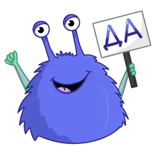 👌 ed3bd81b ДА monstro, fofo, positivo, sinal, desenho animado whatsapp sticker