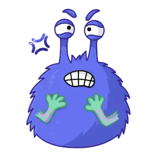 🤬 f83df776 monstro, desenho animado, assustado, azul, peludo whatsapp sticker