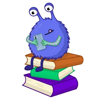 📗 fd39da11 monstro, livros, leitura, smartphone whatsapp sticker