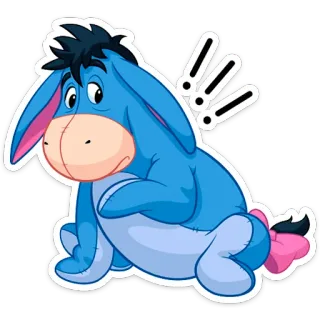 😳 f59d7645 Eeyore Winnie the Pooh Iejoor, ezel, verdrietig, Winnie de Poeh, cartoon telegram sticker