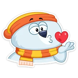 😘 35ec243c cartoon, cute, heart, love, kiss, winter, polar bear, animal telegram sticker