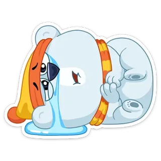 😭 38d433f8 sticker, cartoon, sad, crying, bear, animal telegram sticker