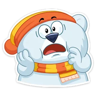 😪 6a7d39df bear, scared, cartoon, animal, sticker, expression, winter telegram sticker