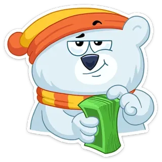 💵 833cc180 bear, money, cartoon, sticker, wealth, cash telegram sticker