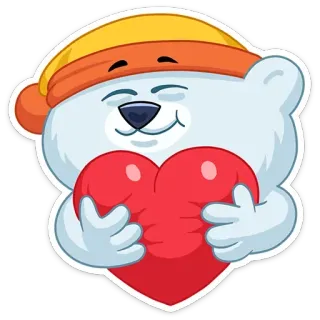 ❤ 9bf3a6e5 bear, heart, love, cute, cartoon, sticker telegram sticker