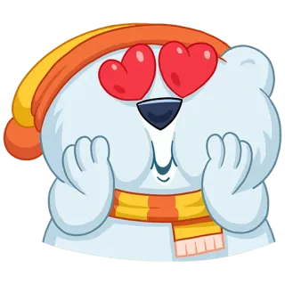 😍 ebce9948 ours, mignon, yeux en coeur, amour, autocollant, dessin animé, animal, illustration telegram sticker