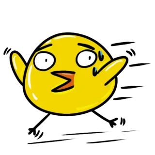 🙈 0b4669f3 Эмодзи, Курица, Встревоженный, Пот, Желтый, Мультфильм, Выражение whatsapp sticker