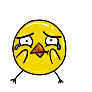 😢 3485aa6f грустный, плачущий, эмодзи, желтый, мультик, лицо, птица, выражение whatsapp sticker