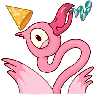 🎉 2483a2b1 นกฟลามิงโก, ปาร์ตี้, การ์ตูน, สัตว์, ตลก, แปลก telegram sticker