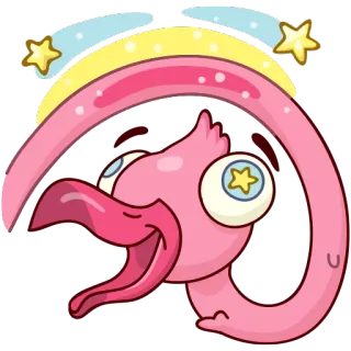 🤗 484b287c นกฟลามิงโก, การ์ตูน, สัตว์, นก, น่ารัก, สีชมพู telegram sticker