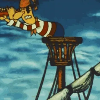 🔭 2961ea1f pirata, cartoni animati, vintage, marinaio, mare, nave whatsapp sticker