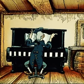 🎹 5b489f1f pianoforte, musica, cartone animato, musica classica, musicista whatsapp sticker