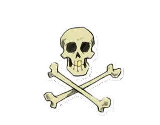 ☠️ 3ae652b3 หัวกะโหลก, ไขว้, โจรสลัด, อันตราย, ความตาย telegram sticker