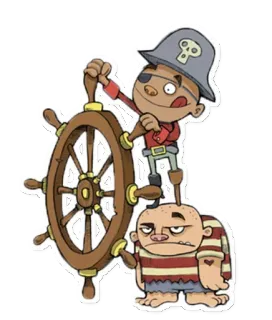 ☹️ b88a898d โจรสลัด, เรือ, ทะเล, พวงมาลัย, สัตว์ประหลาด telegram sticker