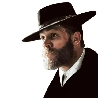 😈 0ad177e1 pria, topi, jenggot, potret, barat, vintage, karakter telegram sticker