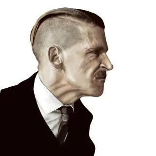 👿 fd8bf6ea pria, potret, setelan, dasi, potongan rambut, vintage, pria terhormat telegram sticker