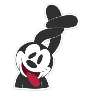🤪 ece8a236 Oswald the Lucky Rabbit オズワルド・ザ・ラッキー・ラビット, カートゥーン, キャラクター, 侮辱的なジェスチャー, 中指 telegram sticker