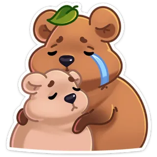 😭 0a9b4212 beren, huilen, verdrietig, schattig, cartoon telegram sticker