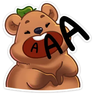 😲 11d1587f AAA beer, schattig, cartoon, dier, sticker, uitdrukking, blij, grappig telegram sticker