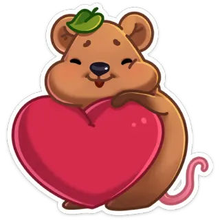❤️ 1626947e dier, muis, schattig, hart, liefde, cartoon telegram sticker