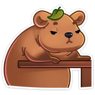 😒 9efc34d4 beer, schattig, dier, verveeld, lui, slaperig, cartoon telegram sticker