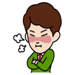 💙 36381217 โกรธ, รำคาญ, หงุดหงิด, การ์ตูน, ผู้ชาย, ไอน้ำ, หน้าแดง telegram sticker